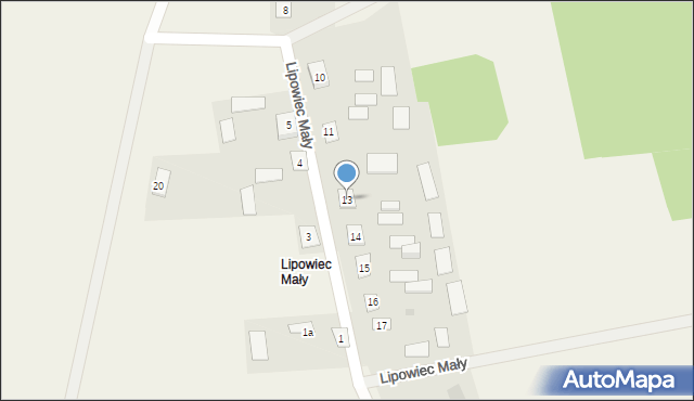 Lipowiec, Lipowiec Mały, 13, mapa Lipowiec