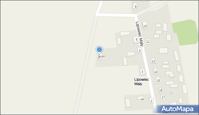 Lipowiec, Lipowiec Mały, 20, mapa Lipowiec