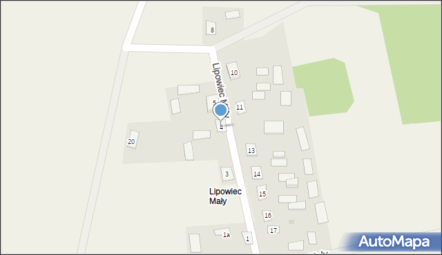 Lipowiec, Lipowiec Mały, 4, mapa Lipowiec