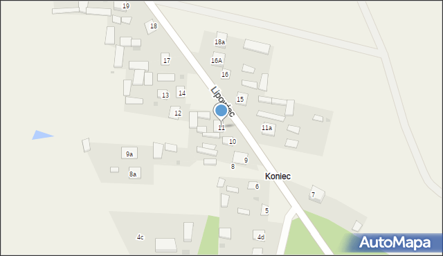 Lipowiec, Lipowiec, 11, mapa Lipowiec