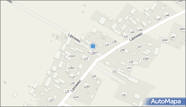 Lipowiec, Lipowiec, 133, mapa Lipowiec