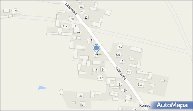 Lipowiec, Lipowiec, 17, mapa Lipowiec