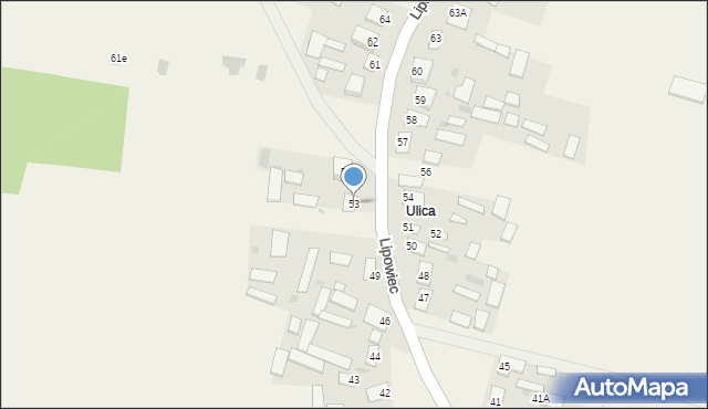 Lipowiec, Lipowiec, 53, mapa Lipowiec