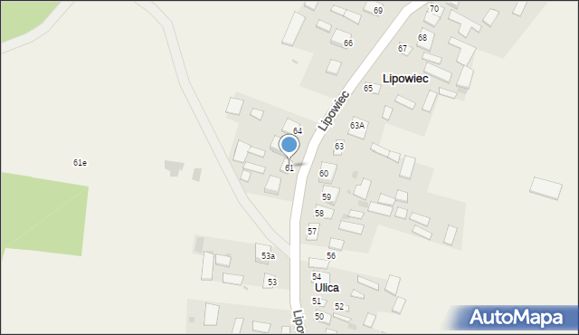 Lipowiec, Lipowiec, 61, mapa Lipowiec