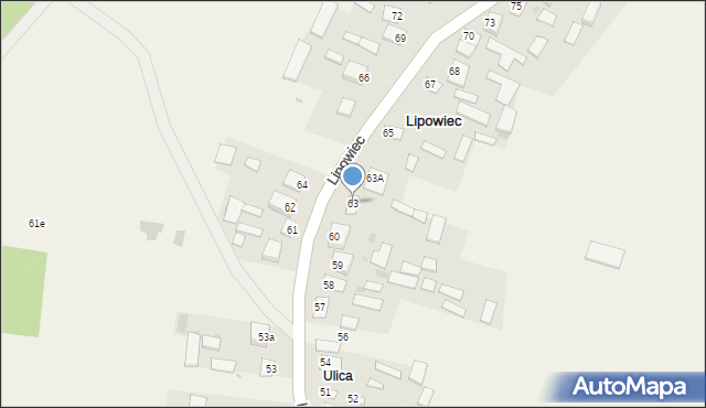 Lipowiec, Lipowiec, 63, mapa Lipowiec