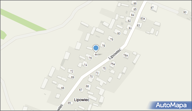 Lipowiec, Lipowiec, 77, mapa Lipowiec