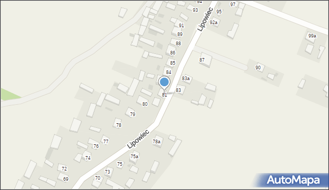 Lipowiec, Lipowiec, 81, mapa Lipowiec
