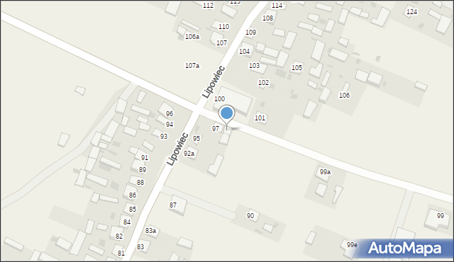 Lipowiec, Lipowiec, 97a, mapa Lipowiec