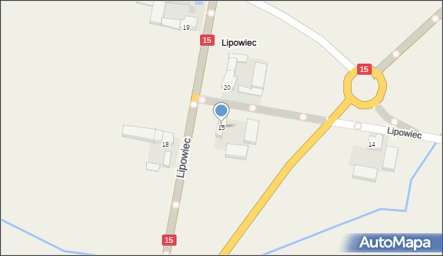Lipowiec, Lipowiec, 15, mapa Lipowiec