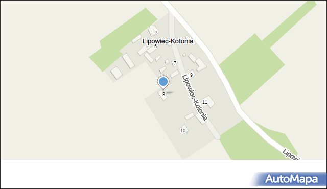 Lipowiec-Kolonia, Lipowiec-Kolonia, 8, mapa Lipowiec-Kolonia