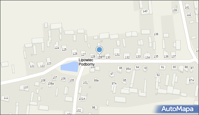 Lipowiec Kościelny, Lipowiec Kościelny, 129, mapa Lipowiec Kościelny