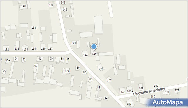 Lipowiec Kościelny, Lipowiec Kościelny, 145, mapa Lipowiec Kościelny