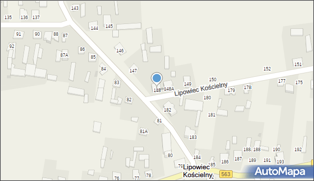 Lipowiec Kościelny, Lipowiec Kościelny, 148, mapa Lipowiec Kościelny
