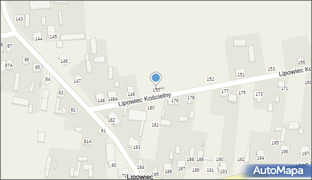 Lipowiec Kościelny, Lipowiec Kościelny, 150, mapa Lipowiec Kościelny