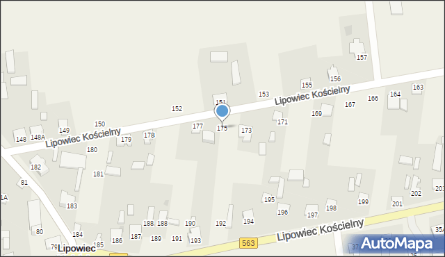Lipowiec Kościelny, Lipowiec Kościelny, 175, mapa Lipowiec Kościelny