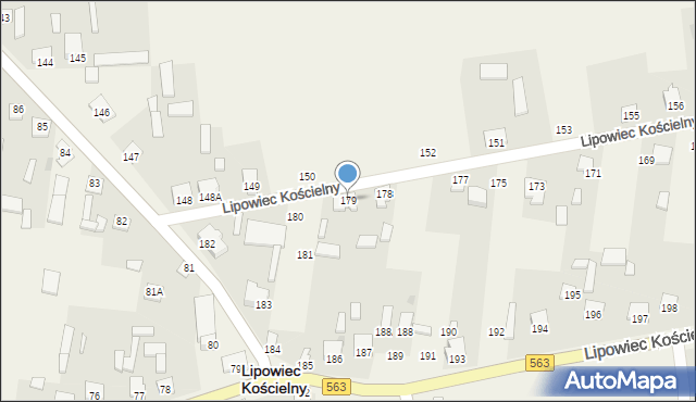 Lipowiec Kościelny, Lipowiec Kościelny, 179, mapa Lipowiec Kościelny