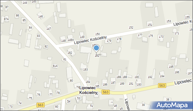 Lipowiec Kościelny, Lipowiec Kościelny, 181, mapa Lipowiec Kościelny