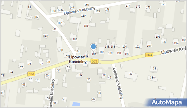 Lipowiec Kościelny, Lipowiec Kościelny, 186, mapa Lipowiec Kościelny