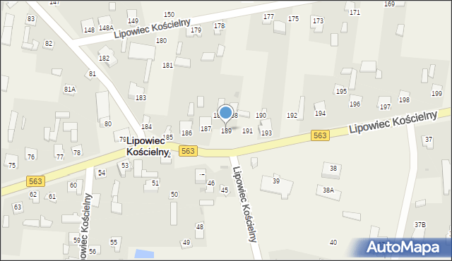 Lipowiec Kościelny, Lipowiec Kościelny, 189, mapa Lipowiec Kościelny