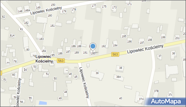Lipowiec Kościelny, Lipowiec Kościelny, 193, mapa Lipowiec Kościelny