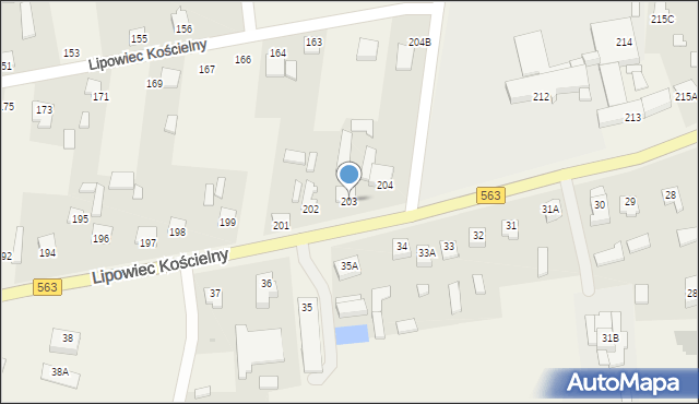 Lipowiec Kościelny, Lipowiec Kościelny, 203, mapa Lipowiec Kościelny