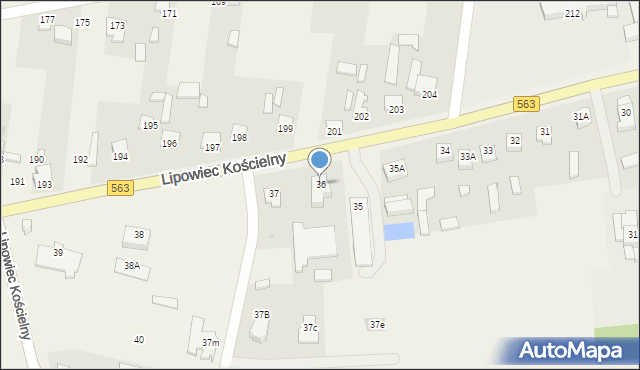 Lipowiec Kościelny, Lipowiec Kościelny, 36, mapa Lipowiec Kościelny