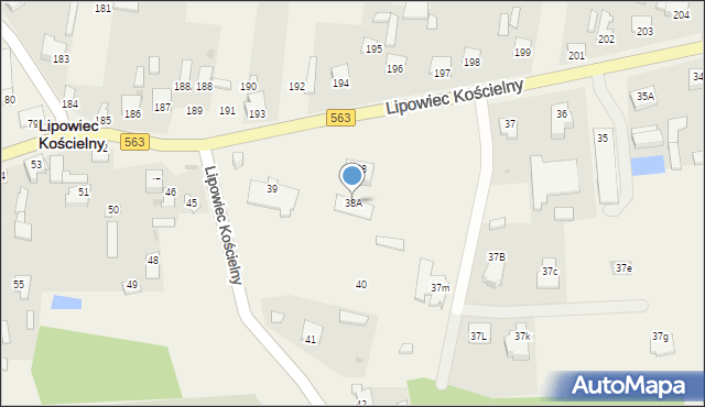 Lipowiec Kościelny, Lipowiec Kościelny, 38A, mapa Lipowiec Kościelny