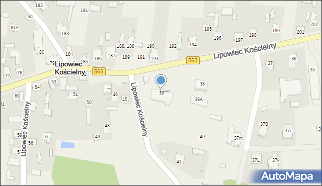 Lipowiec Kościelny, Lipowiec Kościelny, 39, mapa Lipowiec Kościelny