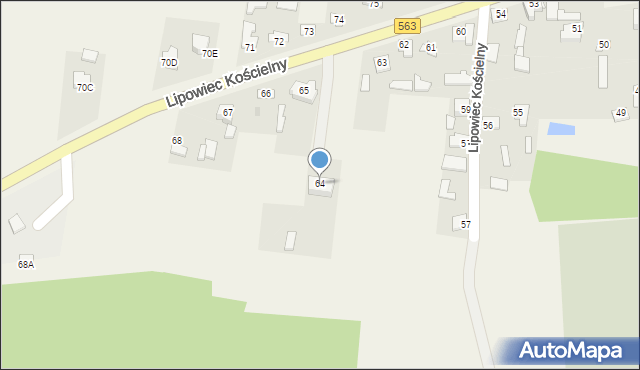 Lipowiec Kościelny, Lipowiec Kościelny, 64, mapa Lipowiec Kościelny
