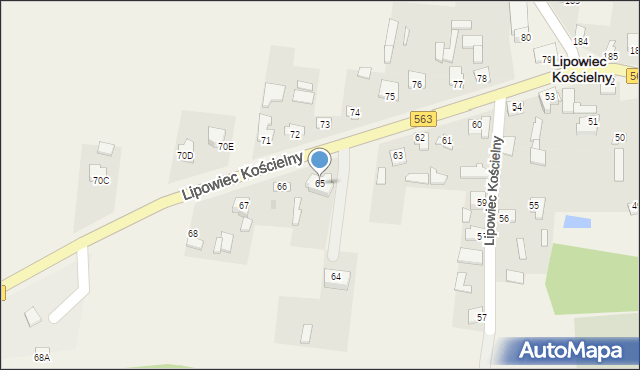 Lipowiec Kościelny, Lipowiec Kościelny, 65, mapa Lipowiec Kościelny
