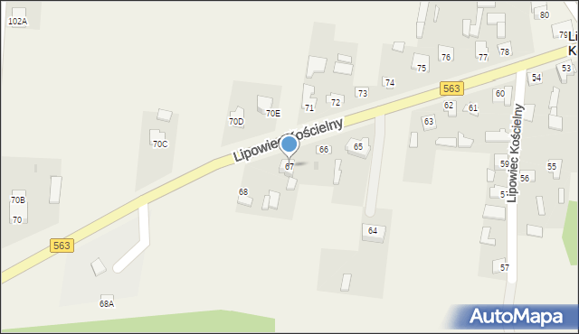 Lipowiec Kościelny, Lipowiec Kościelny, 67, mapa Lipowiec Kościelny
