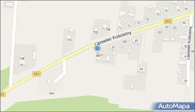 Lipowiec Kościelny, Lipowiec Kościelny, 68, mapa Lipowiec Kościelny