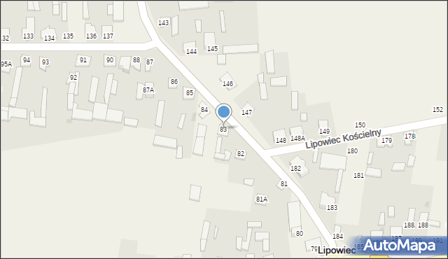 Lipowiec Kościelny, Lipowiec Kościelny, 83, mapa Lipowiec Kościelny