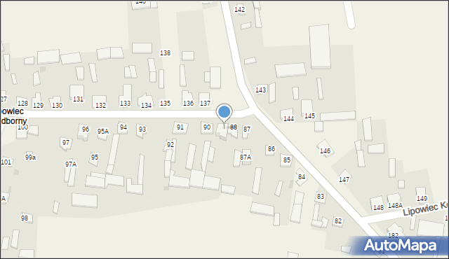 Lipowiec Kościelny, Lipowiec Kościelny, 89, mapa Lipowiec Kościelny