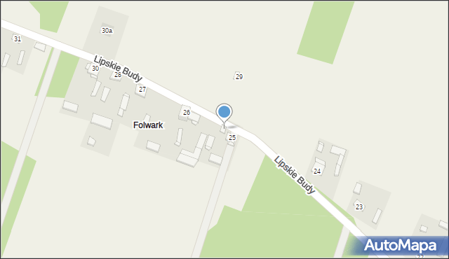 Lipskie Budy, Lipskie Budy, 25A, mapa Lipskie Budy