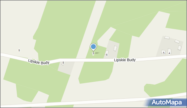 Lipskie Budy, Lipskie Budy, 7, mapa Lipskie Budy