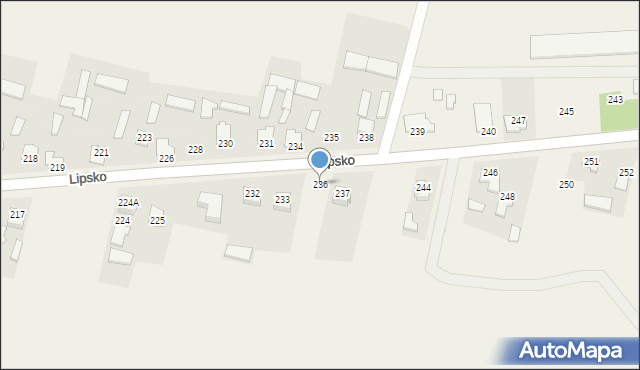 Lipsko, Lipsko, 236, mapa Lipsko