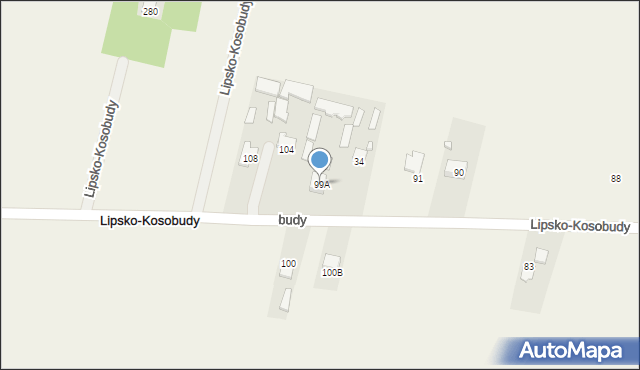 Lipsko-Kosobudy, Lipsko-Kosobudy, 99A, mapa Lipsko-Kosobudy