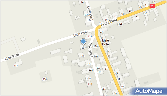 Lisie Pole, Lisie Pole, 127, mapa Lisie Pole