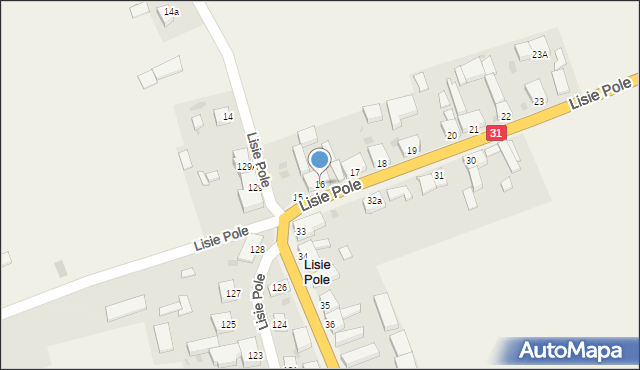 Lisie Pole, Lisie Pole, 16, mapa Lisie Pole