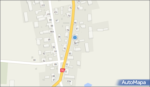 Lisie Pole, Lisie Pole, 59, mapa Lisie Pole