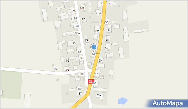 Lisie Pole, Lisie Pole, 61, mapa Lisie Pole