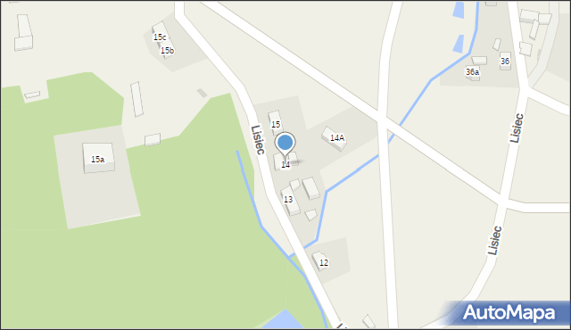 Lisiec, Lisiec, 14, mapa Lisiec