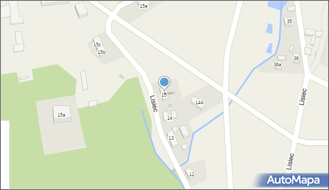 Lisiec, Lisiec, 15, mapa Lisiec