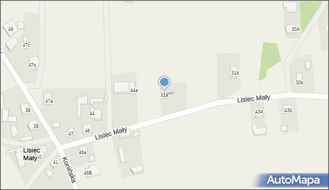 Lisiec Mały, Lisiec Mały, 31a, mapa Lisiec Mały