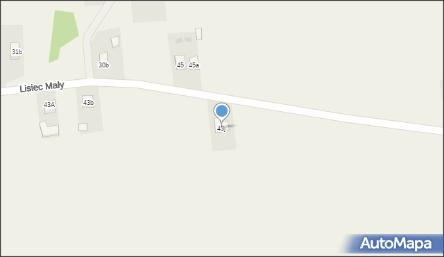 Lisiec Mały, Lisiec Mały, 43j, mapa Lisiec Mały