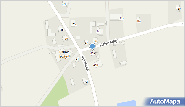 Lisiec Mały, Lisiec Mały, 46a, mapa Lisiec Mały