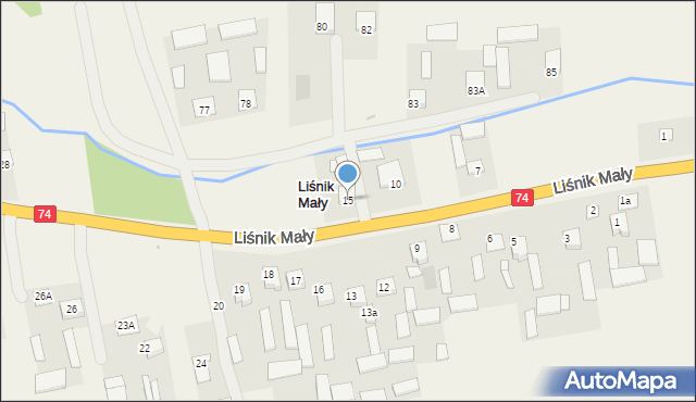 Liśnik Mały, Liśnik Mały, 15, mapa Liśnik Mały