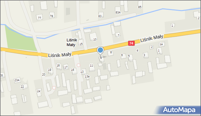 Liśnik Mały, Liśnik Mały, 9, mapa Liśnik Mały