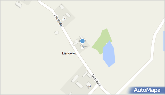 Lisnówko, Lisnówko, 13, mapa Lisnówko